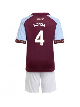 Aston Villa Ezri Konsa #4 Replika Hemmakläder Barn 2025-26 Kortärmad (+ byxor)